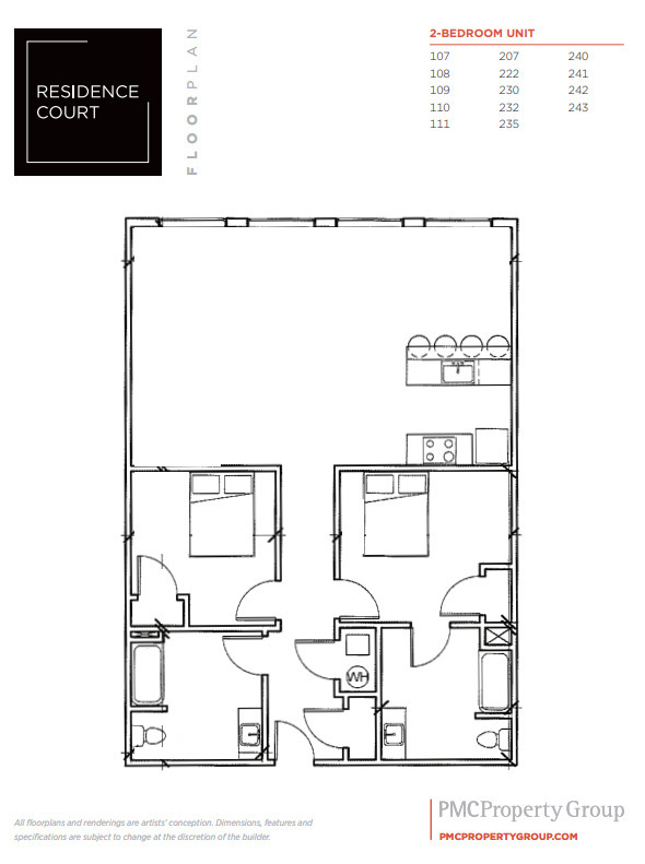 2-BEDROOM UNIT A - Residence Court