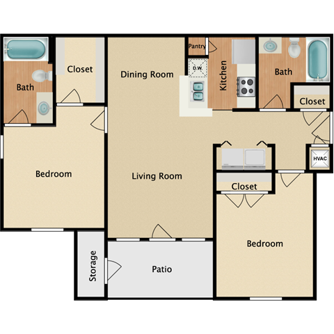 Floorplan - Creekside Apartment Homes