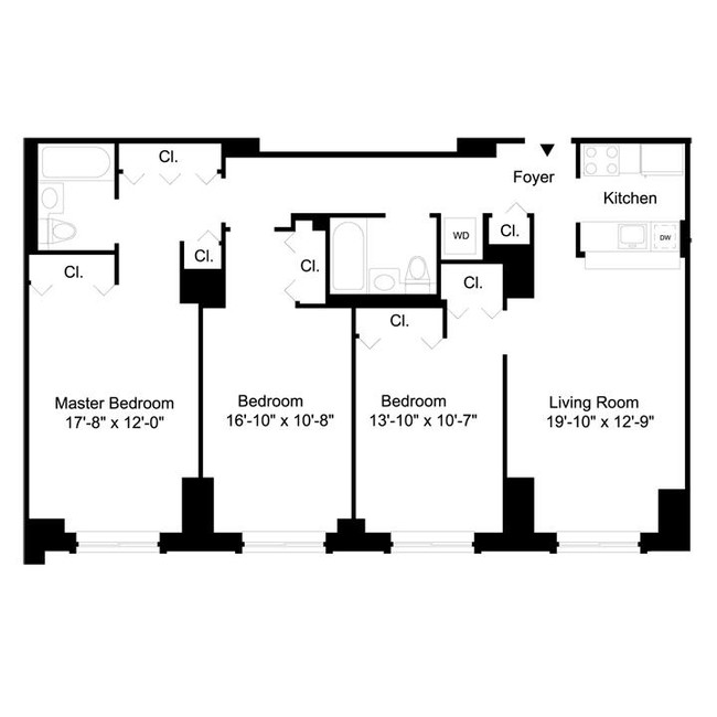 3BR/2BA - Liberty Plaza