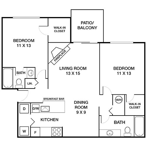 Floorplan - Shenandoah Crossing Apartment Homes