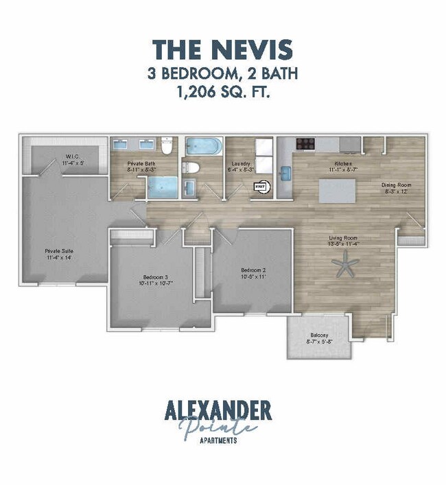 The Nevis - 3BR 1st Floor WEB VERSION.jpg - Alexander Pointe Apartments