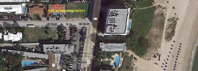 Wyndham hotel to the South - Sun & Surf Apartments