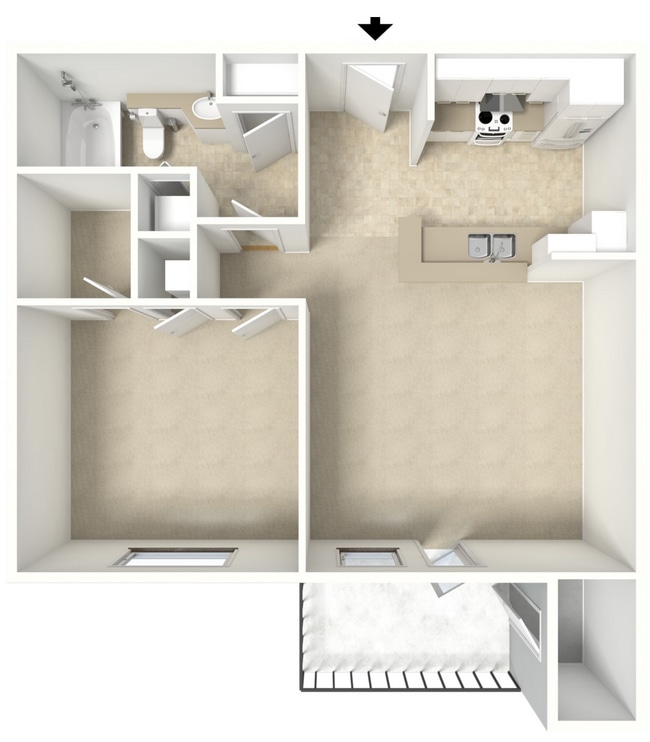 Beechwood - 1B1B - Scotch - 642 Sq Ft - 3D.jpg - Beechwood Pines