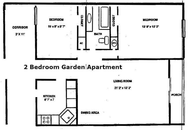 Floorplan - Country Club Apartments
