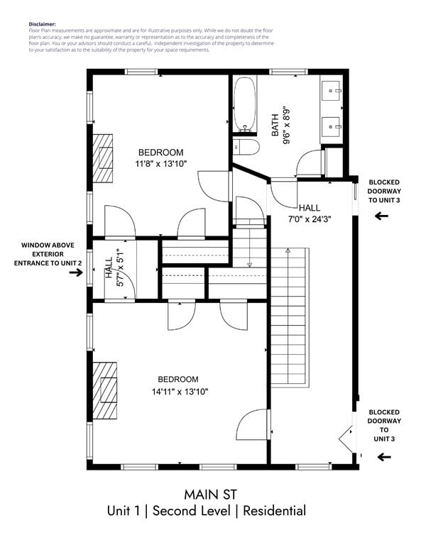 Layout of 2nd floor - 205 Main St