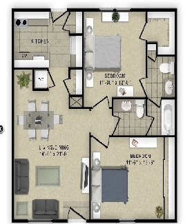 2BR/1.5BA - Montebello Gardens