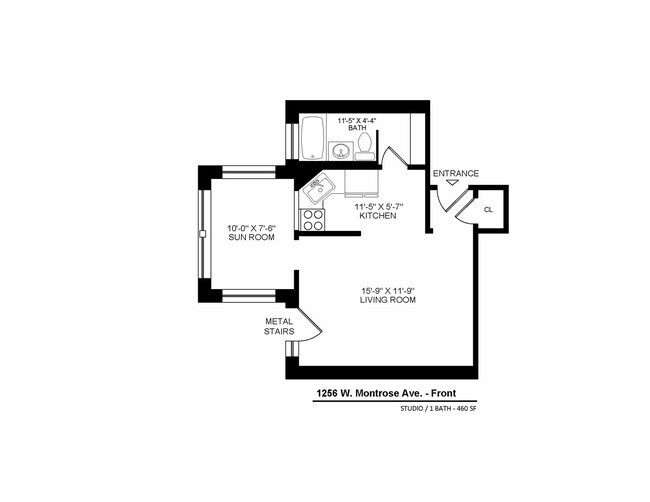 1256 Front Floor Plan - 4407-09 N. Malden St.