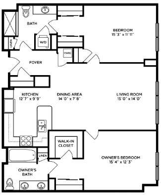 2BR/2BA - Residences at Park Place