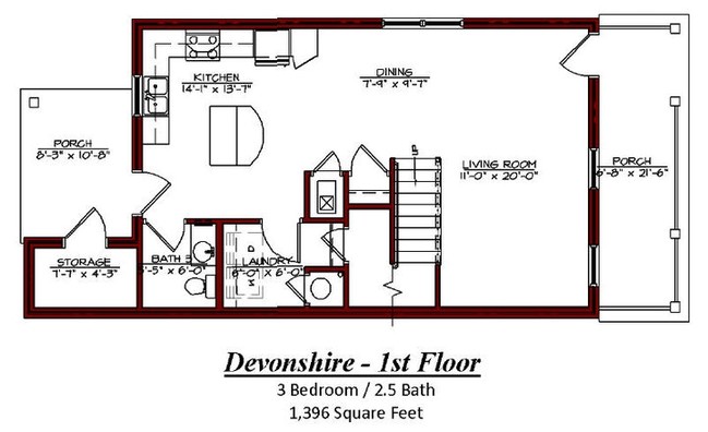 Devonshire - 1st Floor Plan - Waterford Estates