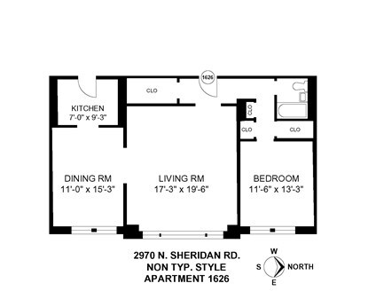 1BR/BA- Style D - 2970 N Sheridan