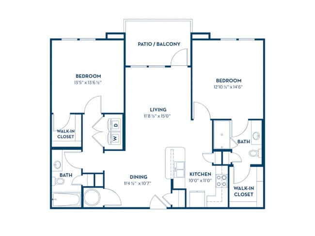 2 Bedroom | 2 Bath | 1159 SF - Cyan Craig Ranch Apartments