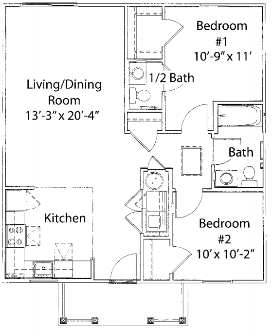 2BR/1.5BA - Park Place