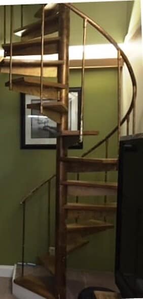 Spiral staircase to upstairs - 213 E Water St