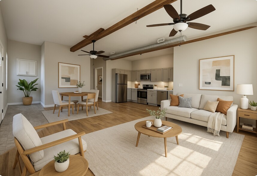 Unit 1 Livingroom/Kitchen - 17 Metcalf Ave