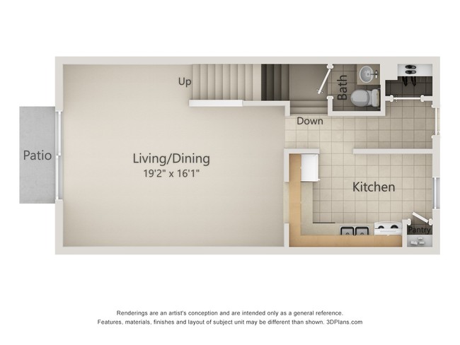 Two bedroom townhouse first floor - Northbury Colony