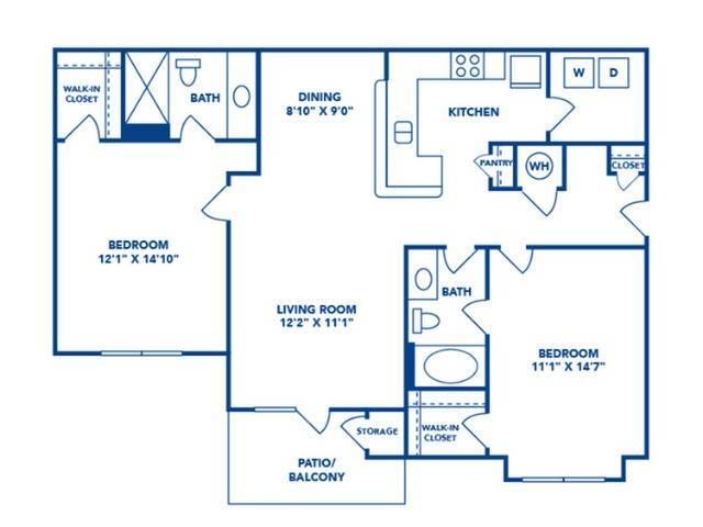 2 Bedroom | 2 Bath | 1126 SF - Garrison Station Apartments