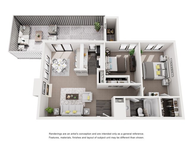 Explore this sleek floor plan designed to maximize comfort and style with its open living space and private bedrooms. - Marquee at Diablo Pines