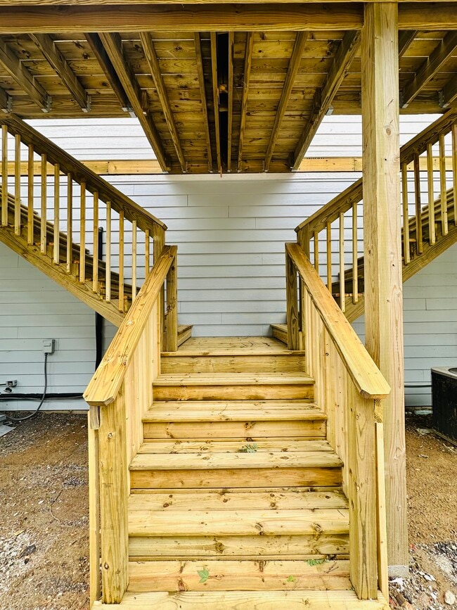 Stairs up to apartments 2 and 3 - 410 Pine Lake Ave