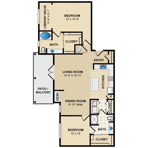 Floorplan - Avignon Apartment Homes