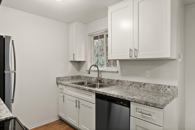Experience culinary delight in this modern kitchen adorned with high-end finishes. - Monte Vista Apartments