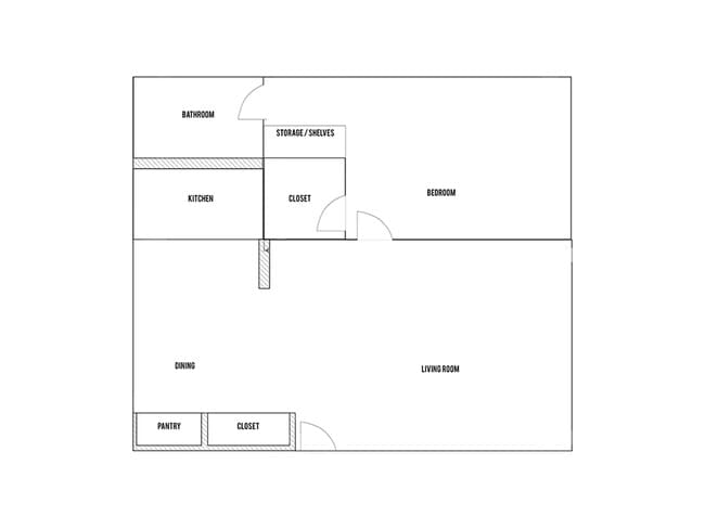 1 bedroom floorplan - Garden Grove Apartments