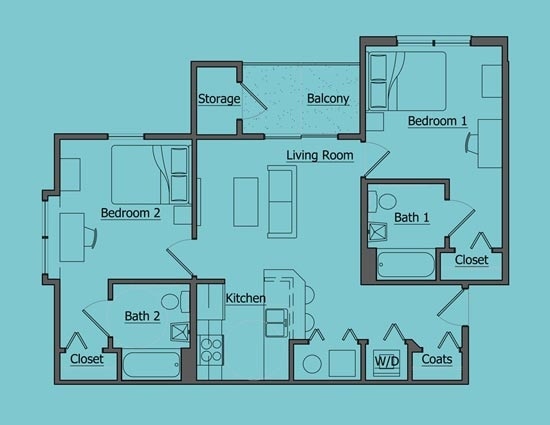 2BR/2BA - The Hangout | Student Housing