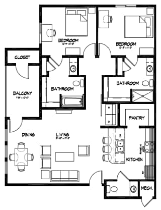 Floorplan - The Heights at Fairway Flats