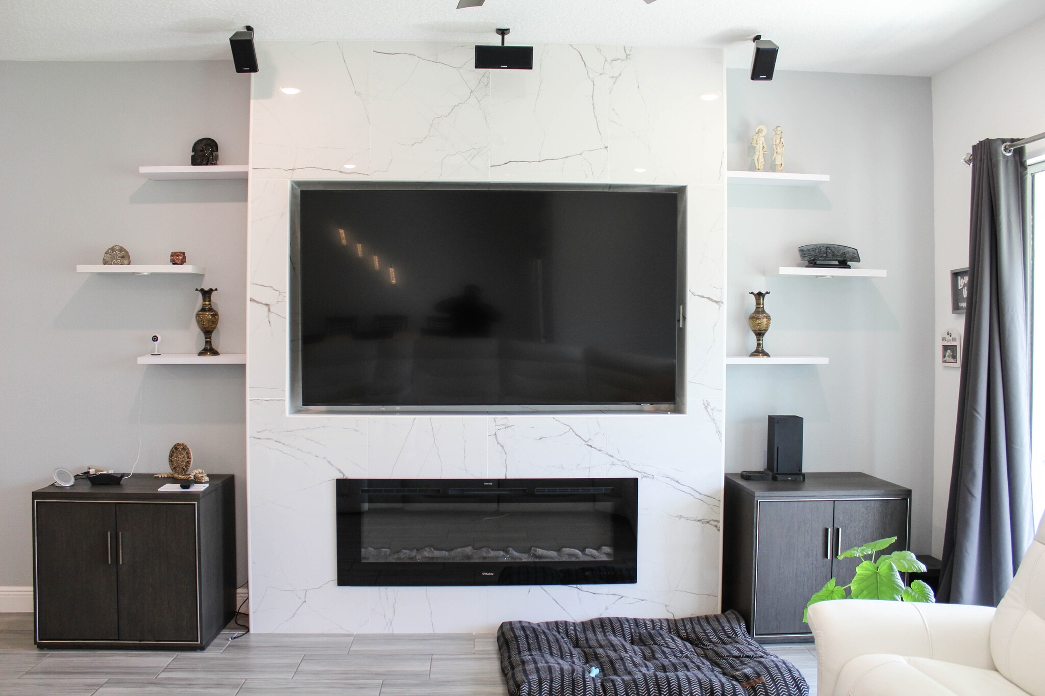 TV area with shelves - 2019 Soaring Oak Way