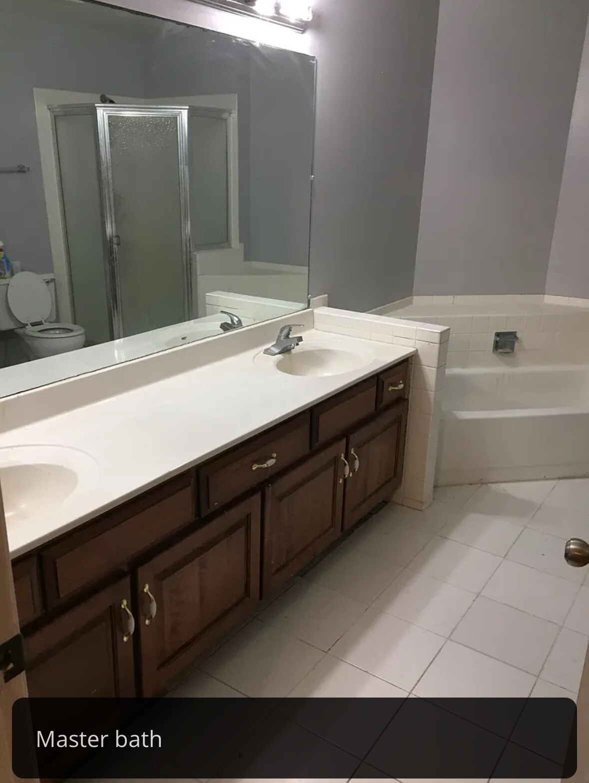 Master bath with double vanity - 195 Rob Roy Ct
