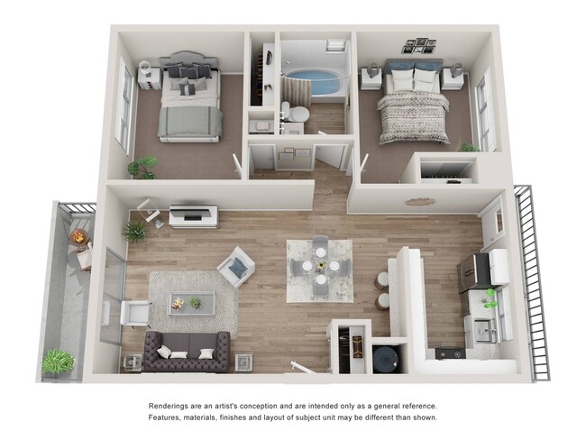 2x1 Floor Plan - Holiday Gardens Apartments