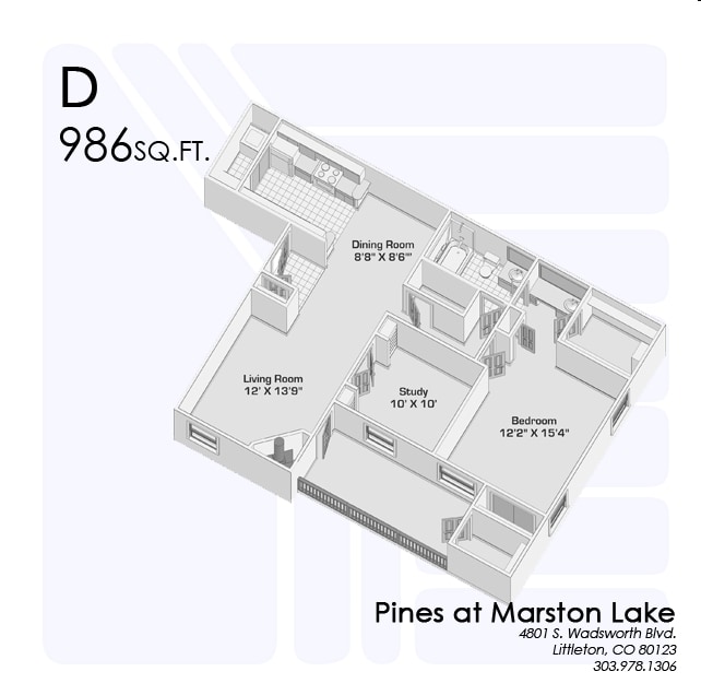 1BR/1BA - Pines at Marston Lake