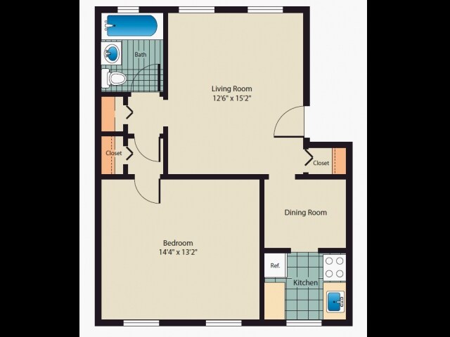 1BR/1BA - Capitol Square Apartments
