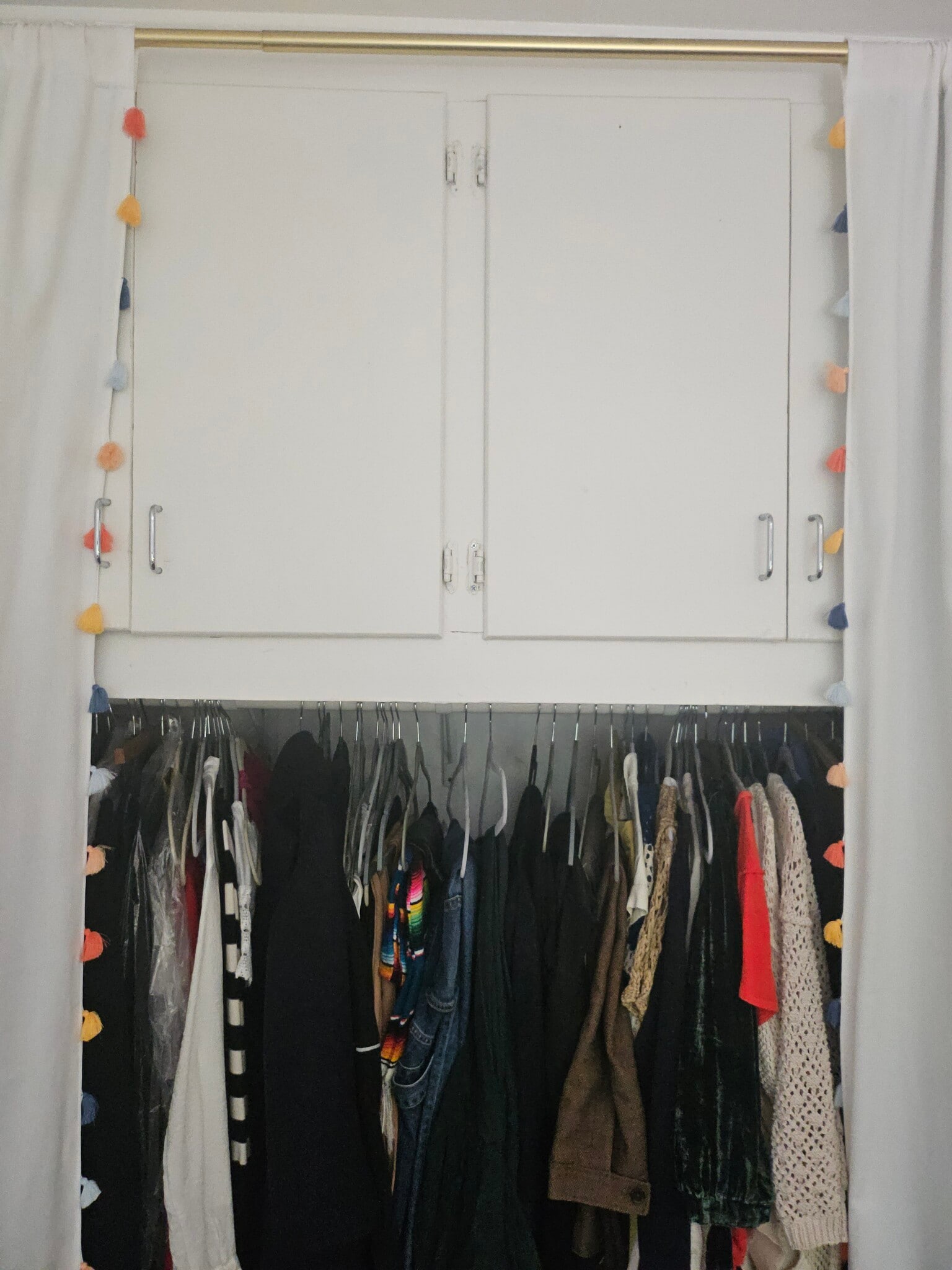 5 ft wide closet with shelved storage above - 2222 Julian Ave