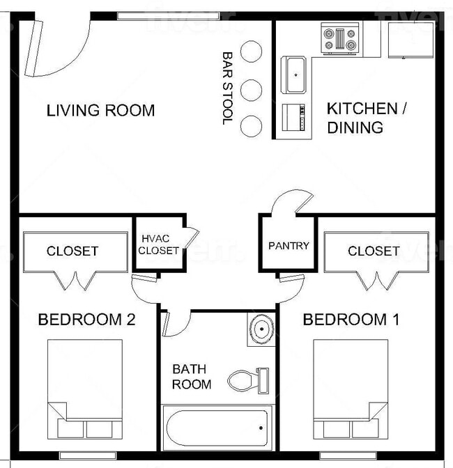 Floor Plan1 - MB East Medow Apartments