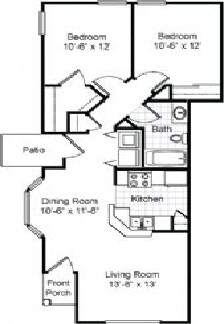 2BR/1BA Garden Apartment - JENNINGS PLACE