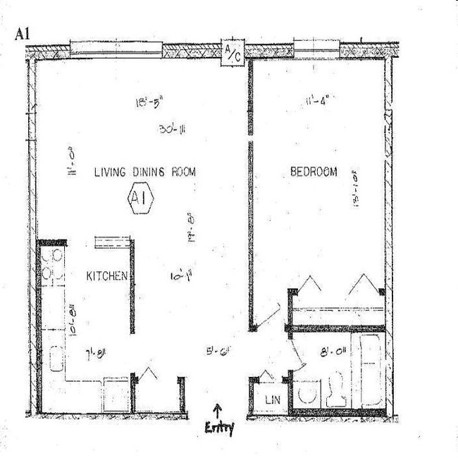 A1 1BR/1BA - Southpointe Towers