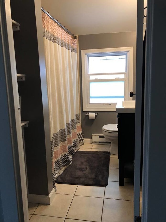 Bathroom with updated shower head - 955 Gotham Street