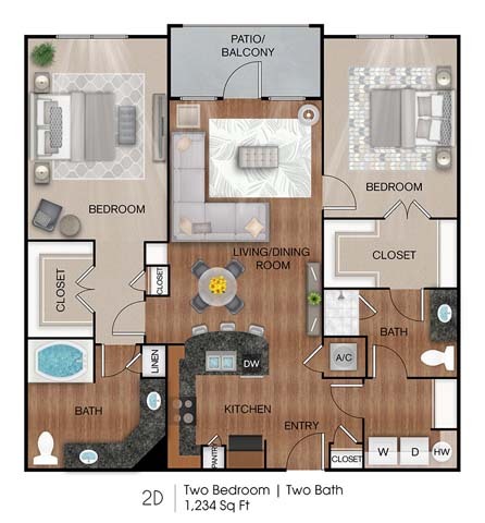 Floorplan - CREEKSIDE VUE APARTMENTS