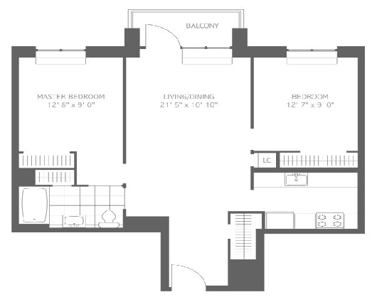2BR/1BA - Packard Square North