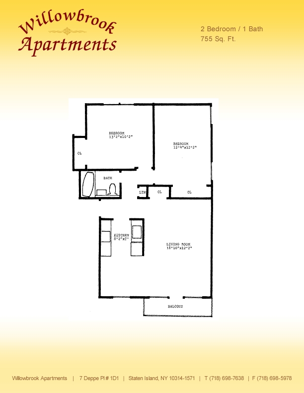 2BR/1BA - Willowbrook Apartments