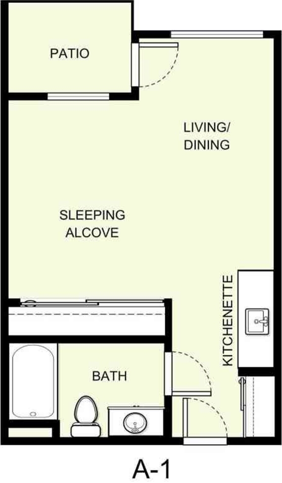 Floor Plan A-1 - Hilltop Estates Senior Apartments