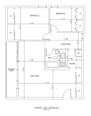 Two Bedroom Floor Plan - Riviera