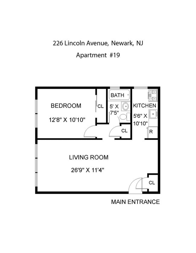Floorplan - Professional Management, Modern, Large Apt...