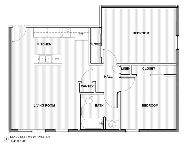 Two Bedroom - B3 - Felician Villa I - Senior 55+