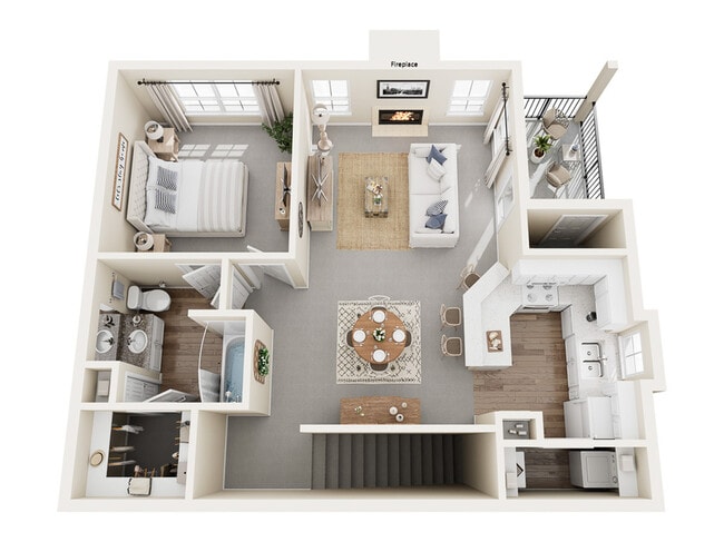 Monaco Floor Plan | 1 Bedroom with 1 Bath | 867 Square Feet | Stonebriar of Frisco | Apartment Homes - Stonebriar of Frisco