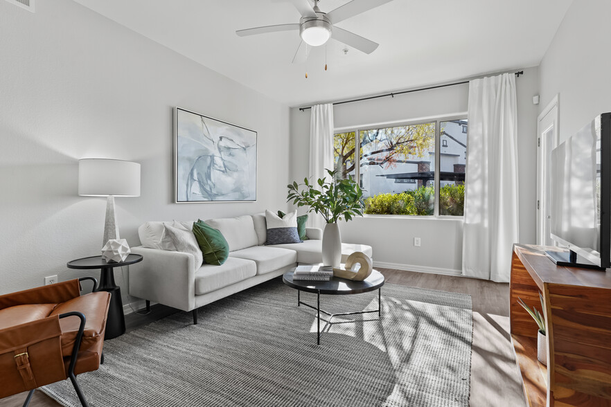 Partially Remodeled Living Room - Cornerstone Park Apartments