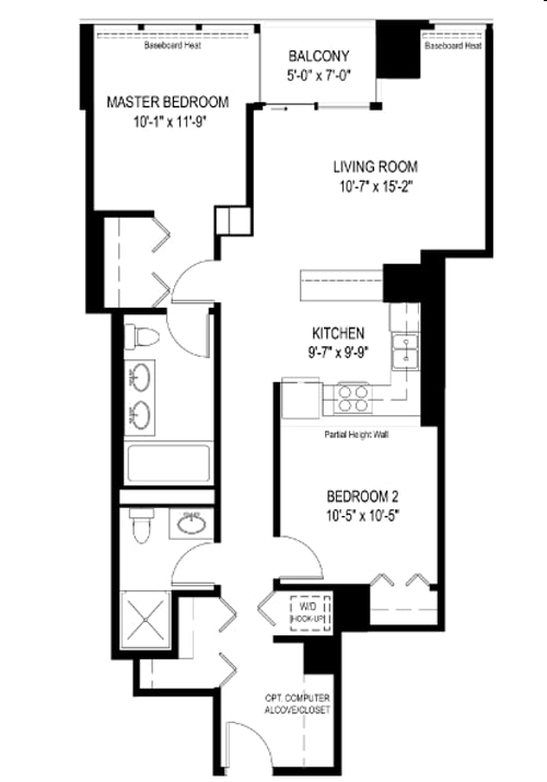 2BR/2BA - 235 W Van Buren St