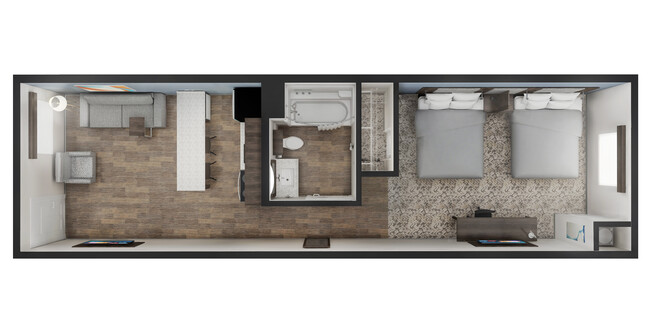 Floorplan - Double Queen - stayAPT Suites - Houston-NASA/Clearlake