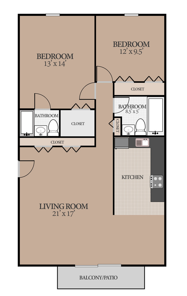 2 Bedroom 2 Bath - Carriage Hill