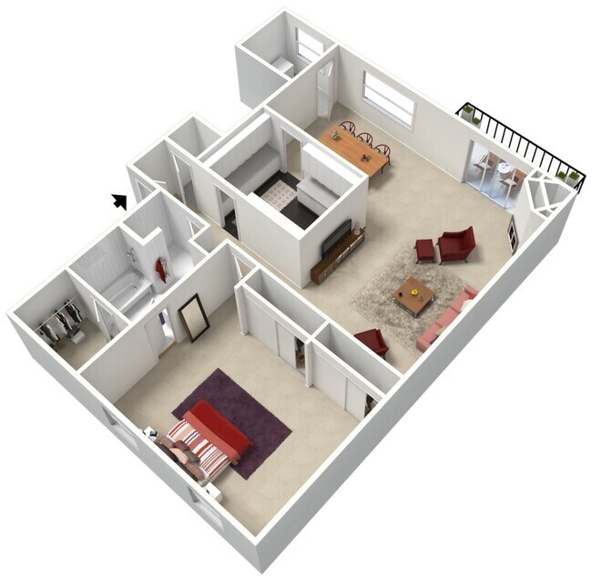 Rollingwood - 1B1B - 1100 sqft - Magnolia 3D Furnished.jpg - Rollingwood